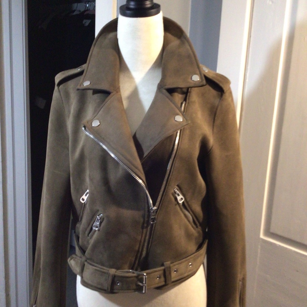 Dex Microsuede Bomber Jacket NWOT